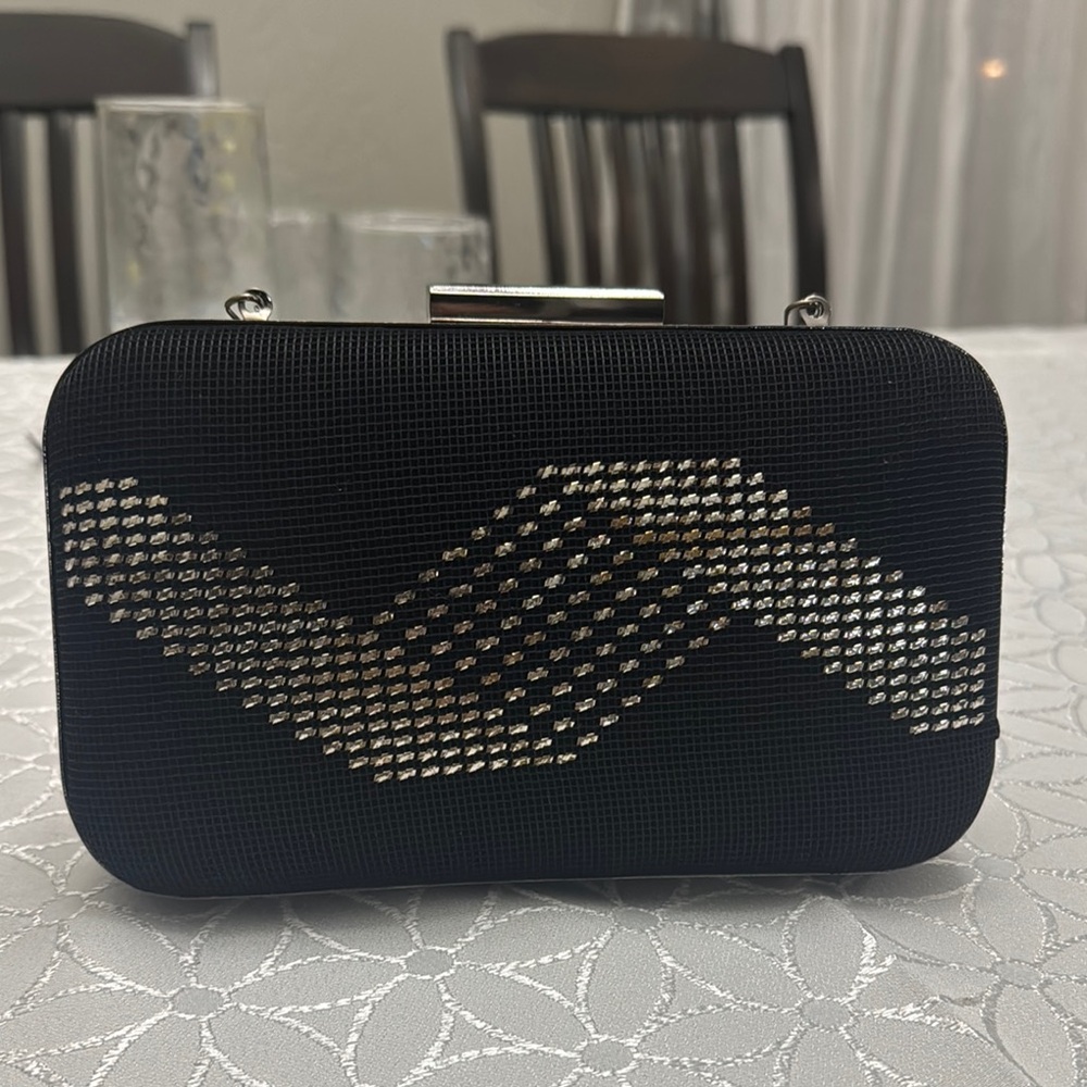 Black and Silver Crossbody Bag